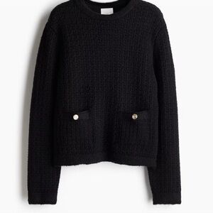 NWT H&M Black Sweater with Gold Button Details